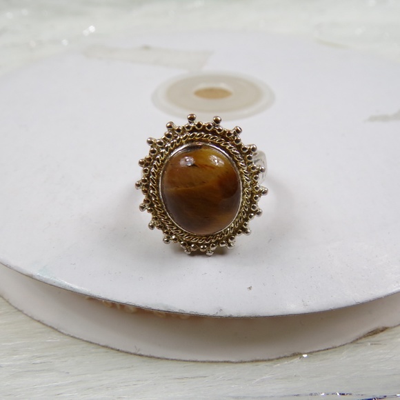 Genuine Tiger's Eye Ring - Picture 2 of 7